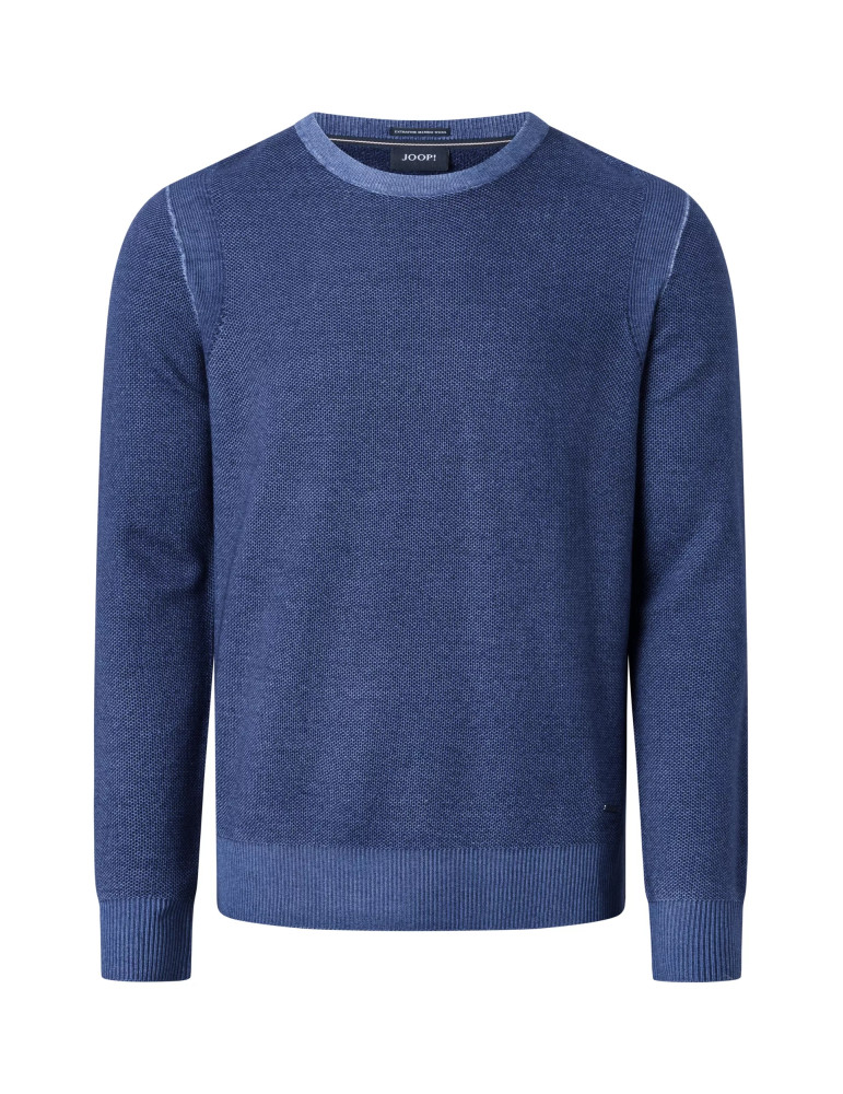 Чоловічий комір светра синій - текстура Merino 30032472/447 Joop